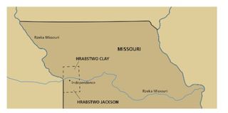 mapa, północna część Missouri