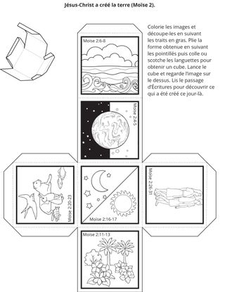 page des activités : Jésus-Christ a créé la terre.