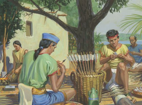 Nephites making arrows