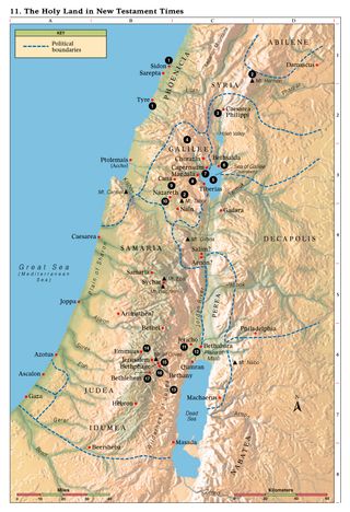 map, Holy Land in New Testament Times