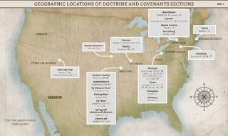 Map 1: Geographic Locations of Doctrine and Covenants Sections