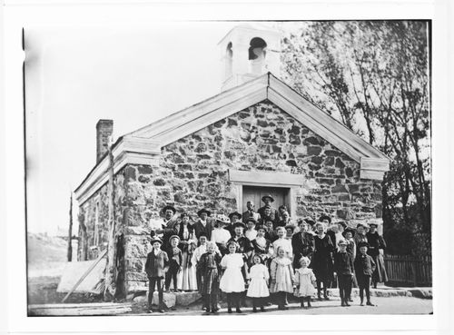 people outside church