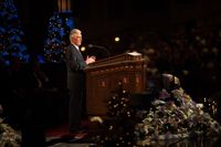President Dieter F. Uchtdorf speaks during the First Presidency's Christmas Devotional.