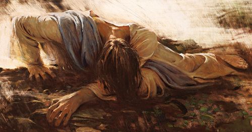 Jesus on the ground in Gethsemane