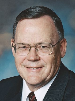 Last official portrait of Elder Gerald N. Lund of the Second Quorum of the Seventy, 2002.  Released at the October 2008 general conference.