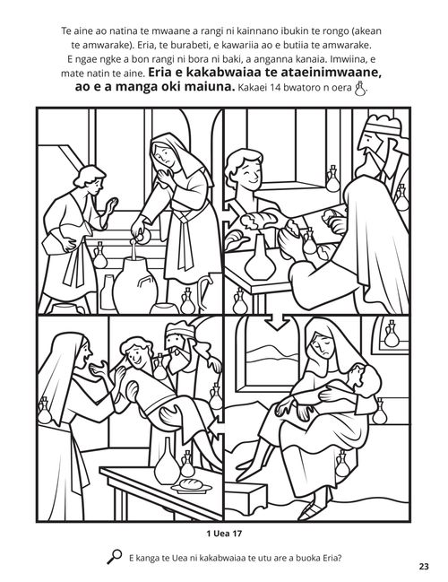 Elijah and the Widow coloring page