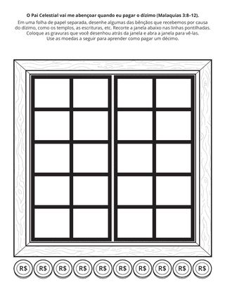 página de atividade: O Pai Celestial vai me abençoar quando eu pagar o dízimo