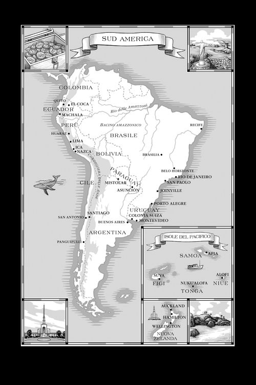 carta geografica del Sud America