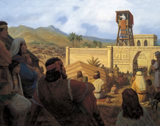 King Benjamin Preaches to the Nephites, by Gary L. Kapp