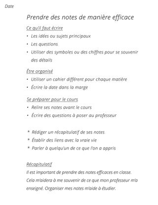 illustration : Comment prendre des notes efficacement, page 1