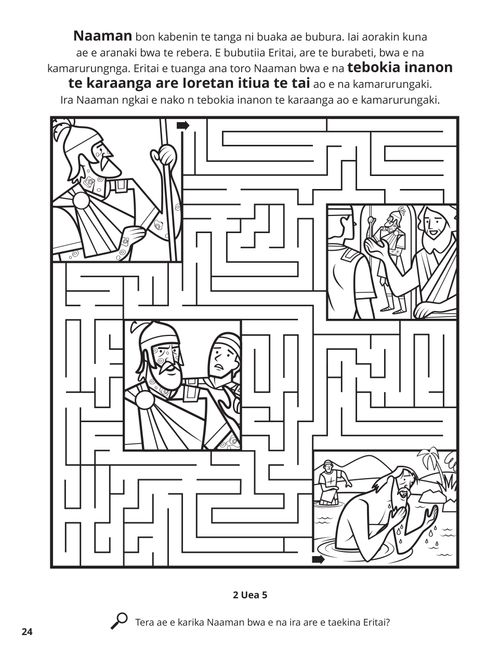 Elisha and Naaman coloring page