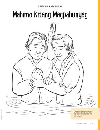 coloring page of Joseph Smith being baptized