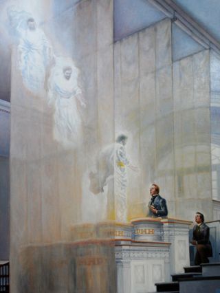 Moses, Elias, and Elijah appearing in the Kirtland Temple