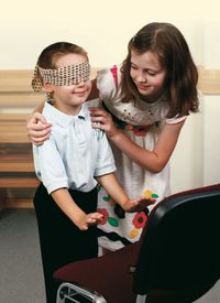 blindfolded child