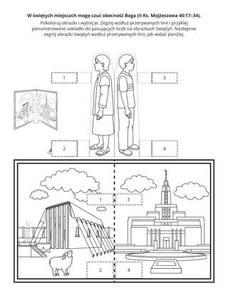 strona z zadaniami: W świętych miejscach mogę czuć obecność Boga