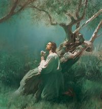 Jesus praying in Gethsemane