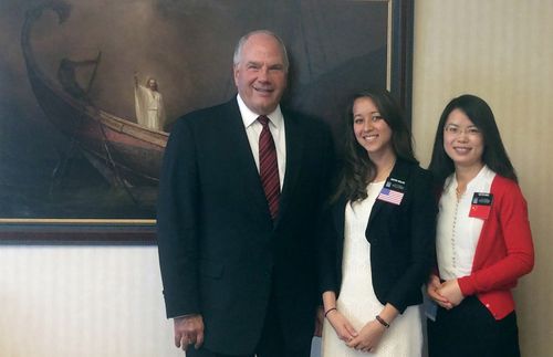 Elder Rasband with Aida Chilan and her companion