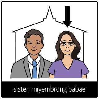 simbolo ng ebanghelyo para sa sister, miyembrong babae