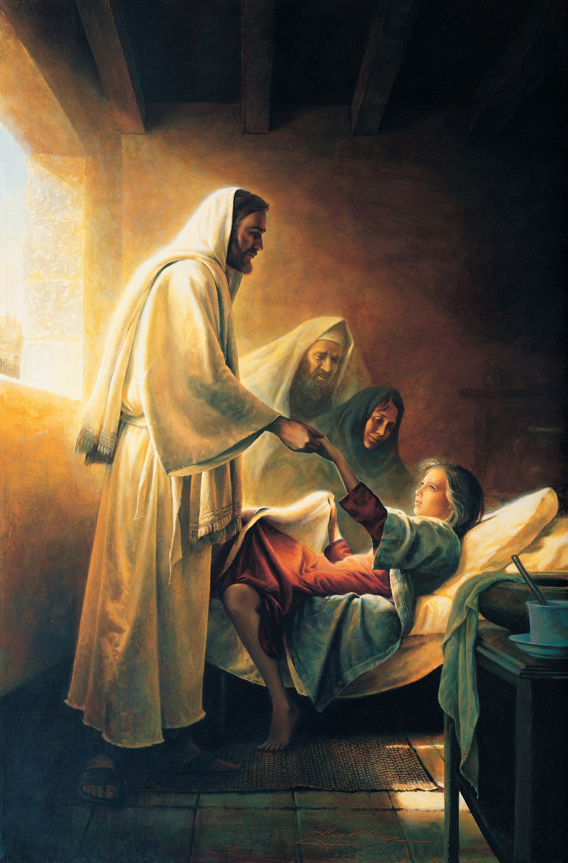 Ісус благословляє Яірову дочку (Христос повертає до життя дочку Яіра)