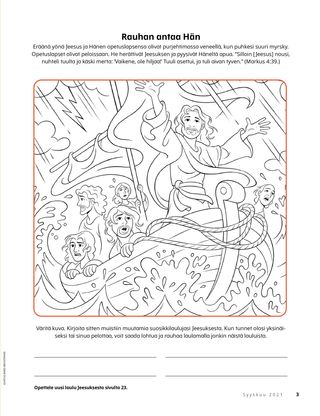 coloring page of Jesus calming the storm