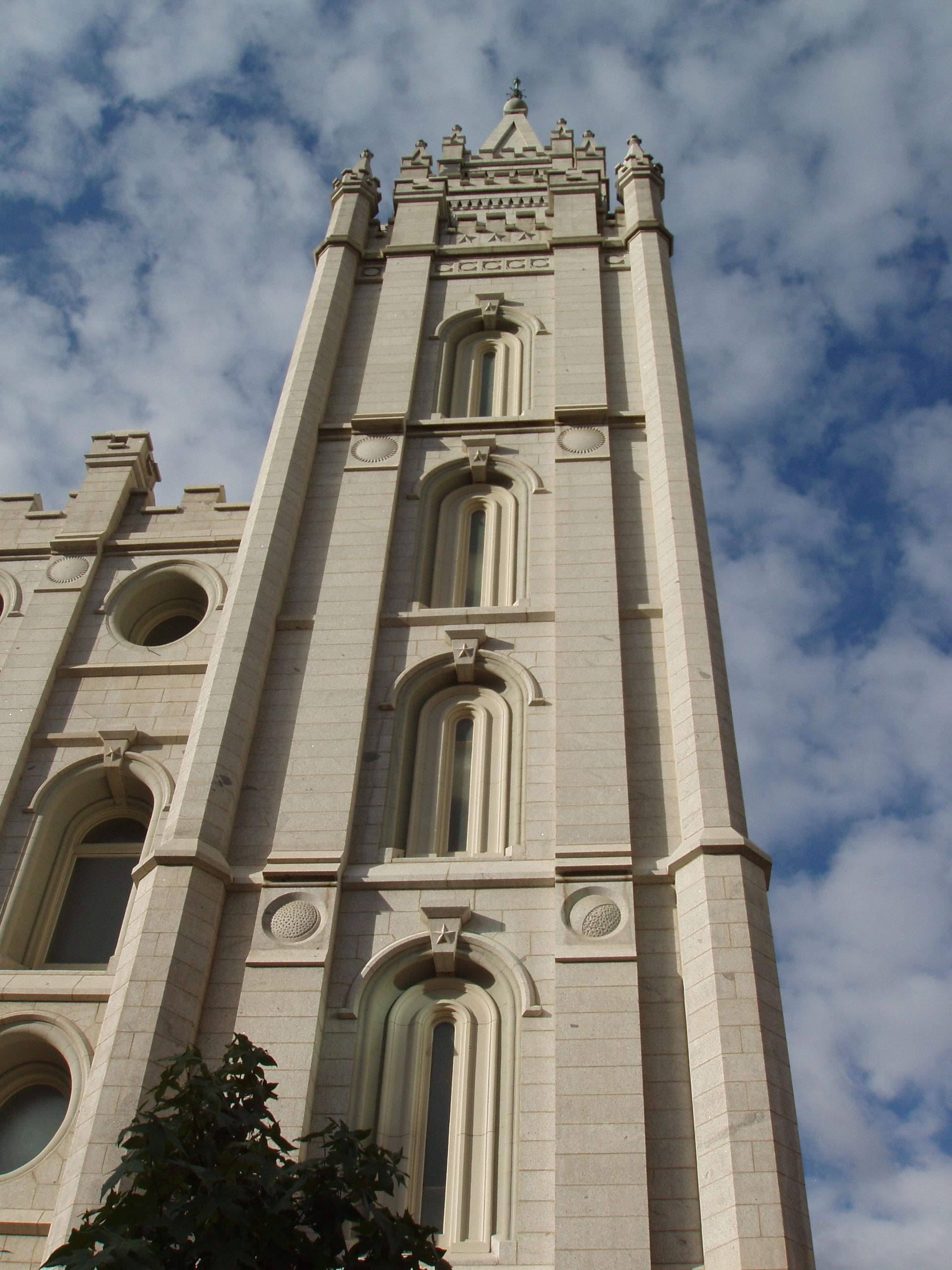 The Salt Lake Temple south view, including windows.