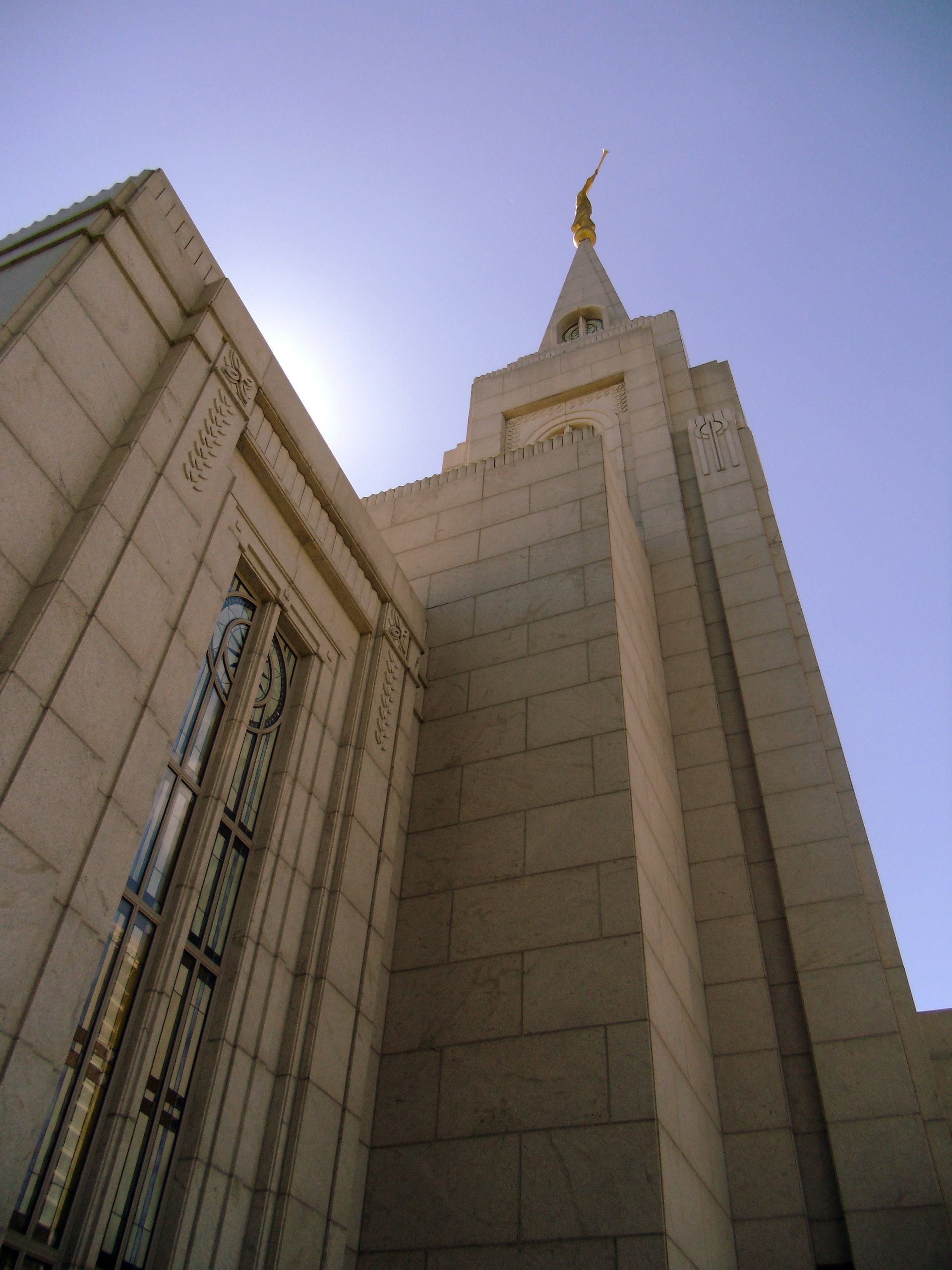 The Curitiba Brazil Temple spire, including the exterior of the temple.