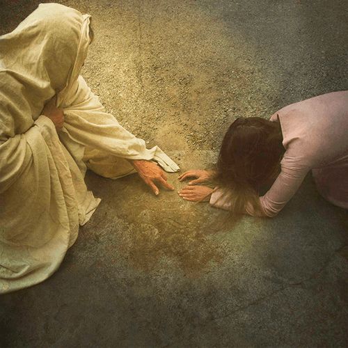 Jesus offering forgiveness to the woman taken in adultery