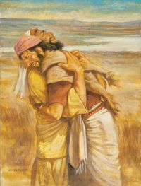 Jacob and Esau hugging