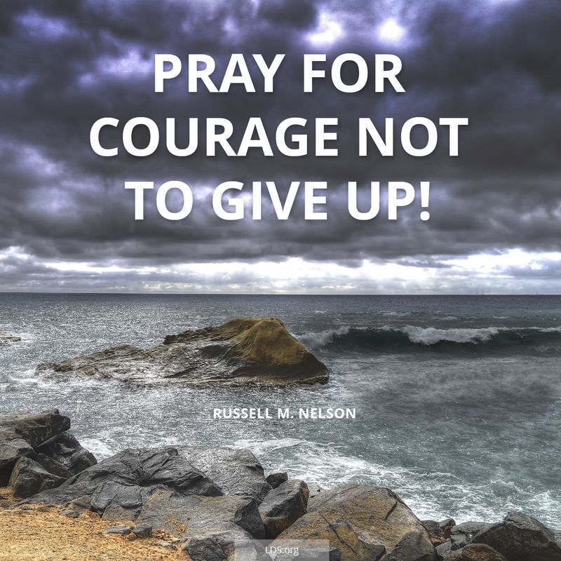 “Pray for courage not to give up!” —President Russell M. Nelson, “Becoming True Millennials” © See Individual Images ipCode 1.