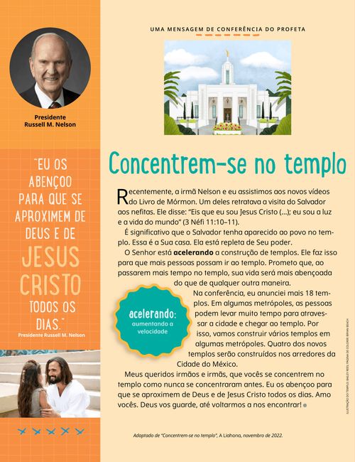 mensagem sobre o templo