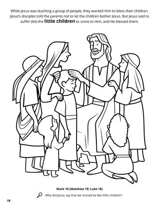 Jesus Blessed the Children coloring page