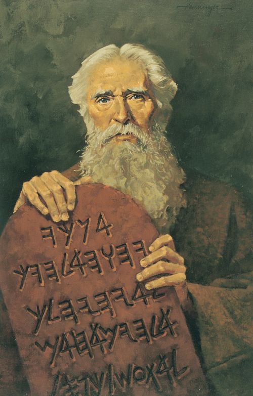 Moses holder en tavle