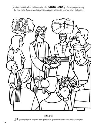 Jesus Institutes the Sacrament among the Nephites coloring page