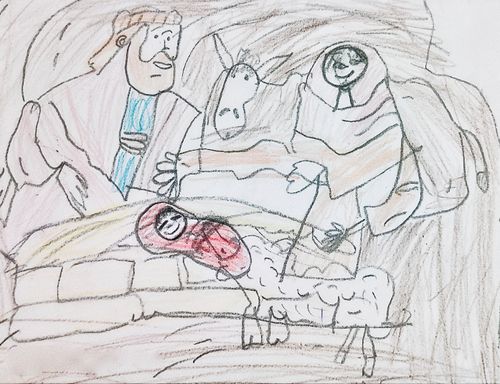 drawing of Nativity