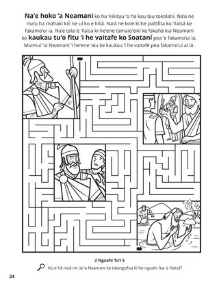 Elisha and Naaman coloring page