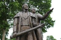 statue of Brigham Young and Joseph Smith