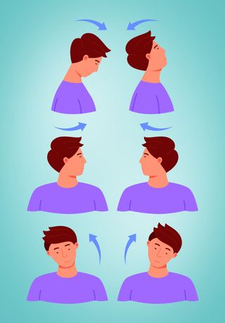 Illustrations of neck exercises