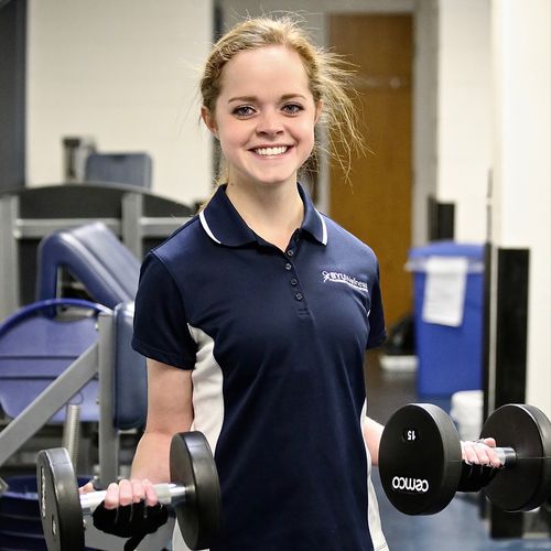 young woman in gym