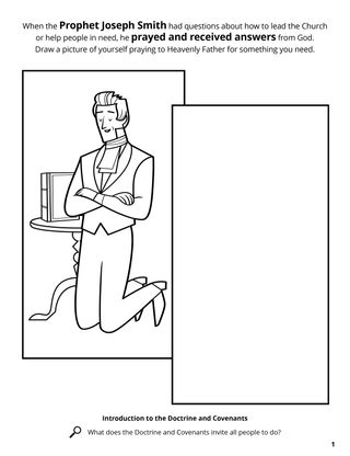 Joseph Smith Prayed for Answers coloring page