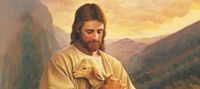 Christ holding lamb