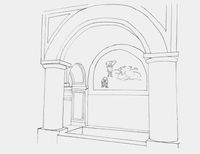 drawing of baptismal font