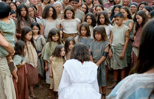 Jesus Christ teaching the little children