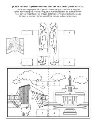 page d’activité : Je ressens la présence de Dieu dans les lieux saints.