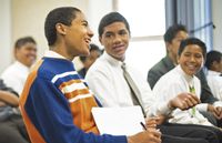 young men in class