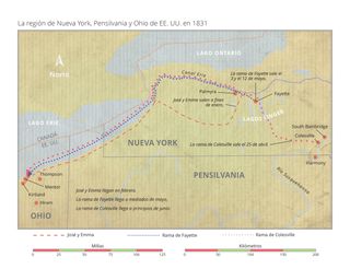 mapa del recorrido de los santos