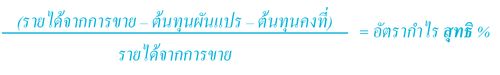 การคำนวณอัตรากำไรสุทธิ