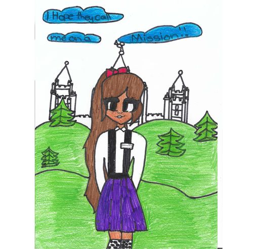 drawing of sister missionary