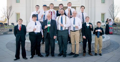 young men at temple