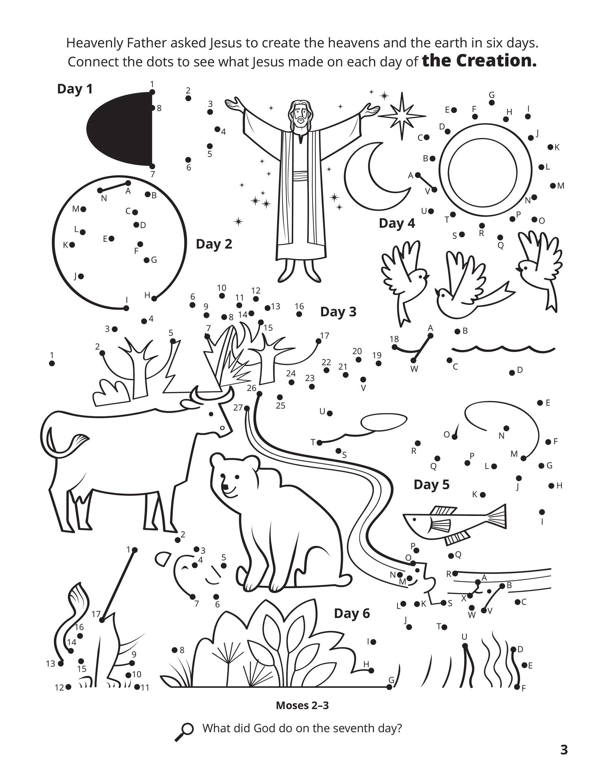 day of creation coloring pages
