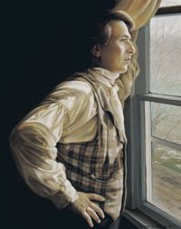 Joseph Smith looking out a window.